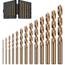 Set, 13Pcs M35 High Speed Steel Jobber Length Drill Bit Kit for Hardened Meta...