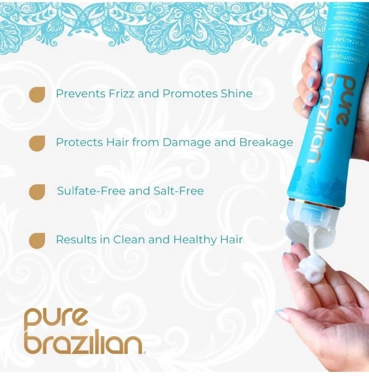 Pure Brazilian Anti-Frizz Daily Conditioner 13.5 Fl Oz Free Shipping! - Image 2 of 4