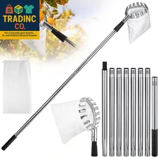 Fruit Picker Pole with Basket Telescoping, 11.5FT Adjustable Fruits Picker Tool 