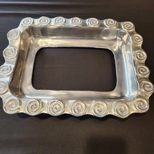 Holland Boone Polished Pewter Casserole Dish Holder Serving Dish 10×14