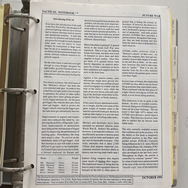 Tactical Notebook: A Monthly Journal Of Military History And Ideas