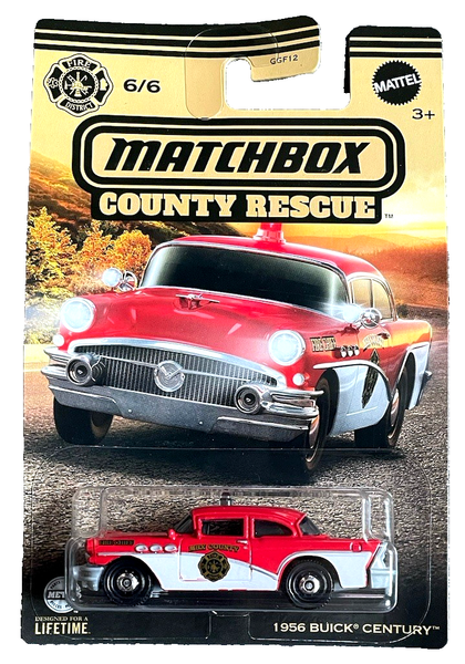 Matchbox 1956 Buick Century Police 6/6 County Rescue 2024 1:72 Modellauto Usa-image