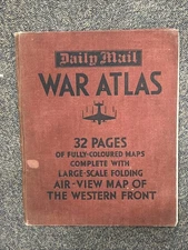 Vintage WWII 1940s Daily Mail War Atlas Air-View Of The Western Front 32 Pages