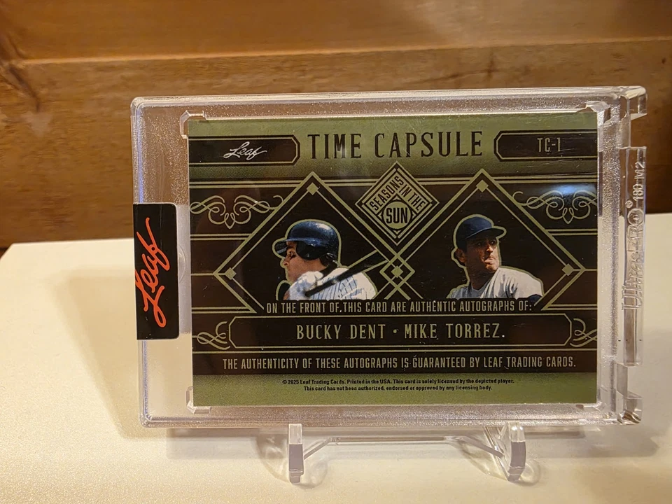 Бейсбольная капсула 2025 Leaf Seasons In The Sun 1/5 1978 #TC-1 — DENT/TORREZ - Изображение 2 из 2