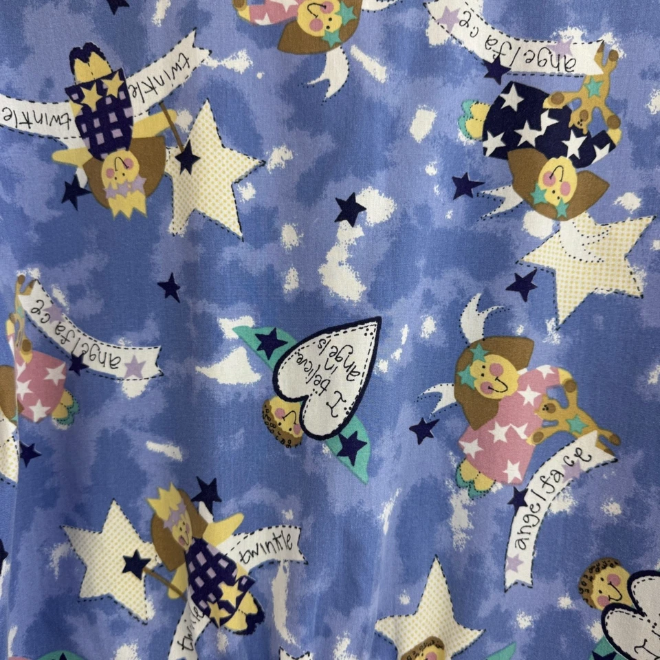 Blusa Médica Medline Talla M Manga Larga Patrón de Ángel Tiene Bolsillos A Presión A13 Foto 3 de 4