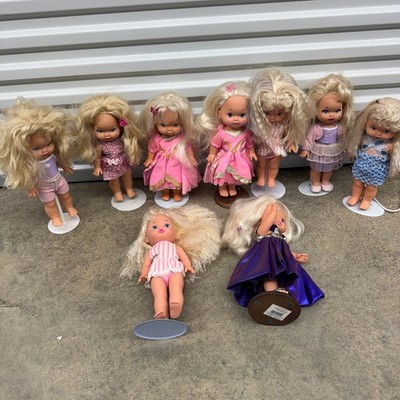LIL MISS MAGIC HAIR MAKEUP DOLL MATTEL 1988 COLOR STREAK HAIR STANDS LOT OF 9