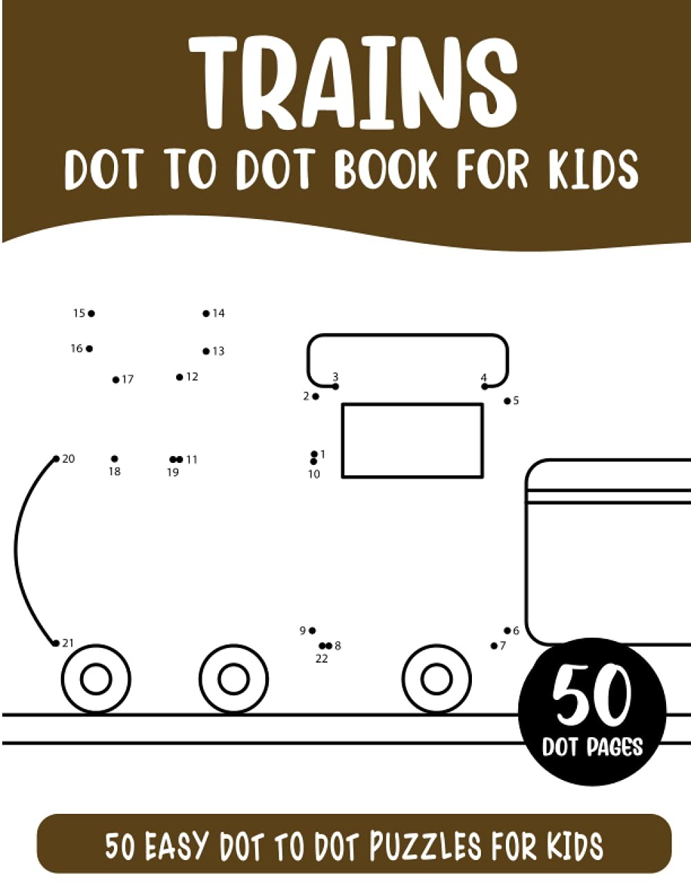 Trains Dot to Dot Book for Kids: 50 Connect the Dots Puzzles Activity Book for - Image 3