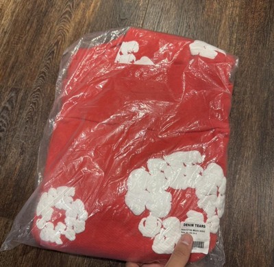 NEW Denim Tears Hoodie Red Size S Mens Cotton Hooded SweatShirt Tags Authentic