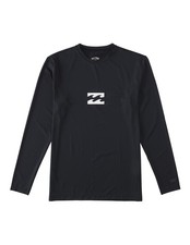 Billabong Mens Classic Long Sleeve Loose Fit Rashguard Small Black Wave