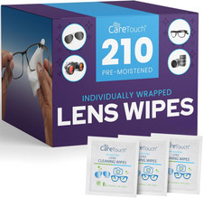 210 Count Lens Wipes - Pre-Moistened, Gentle Portable Cleaner