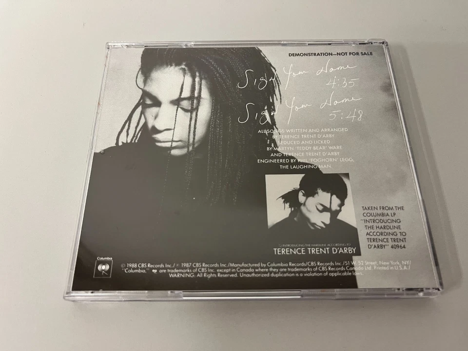 Terence Trent D'Arby – Sign Your Name - US Promo Maxi CD Single © 1987 (12"Mix) - Bild 3 von 3
