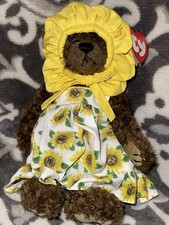 Ty Beanie Babies Attic Treasures Susannah The Sunflower Bear With Swing Tags.