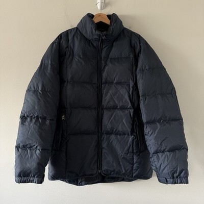 Vintage Y2K 90s Gap Down Puffer Quilted Hooded Coat Jacket Mens M Blue Full Zip