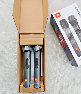 JBL PartyBox Kabelloses Mikrofon Dual Set 2,4 GHz Digitale Karaoke...