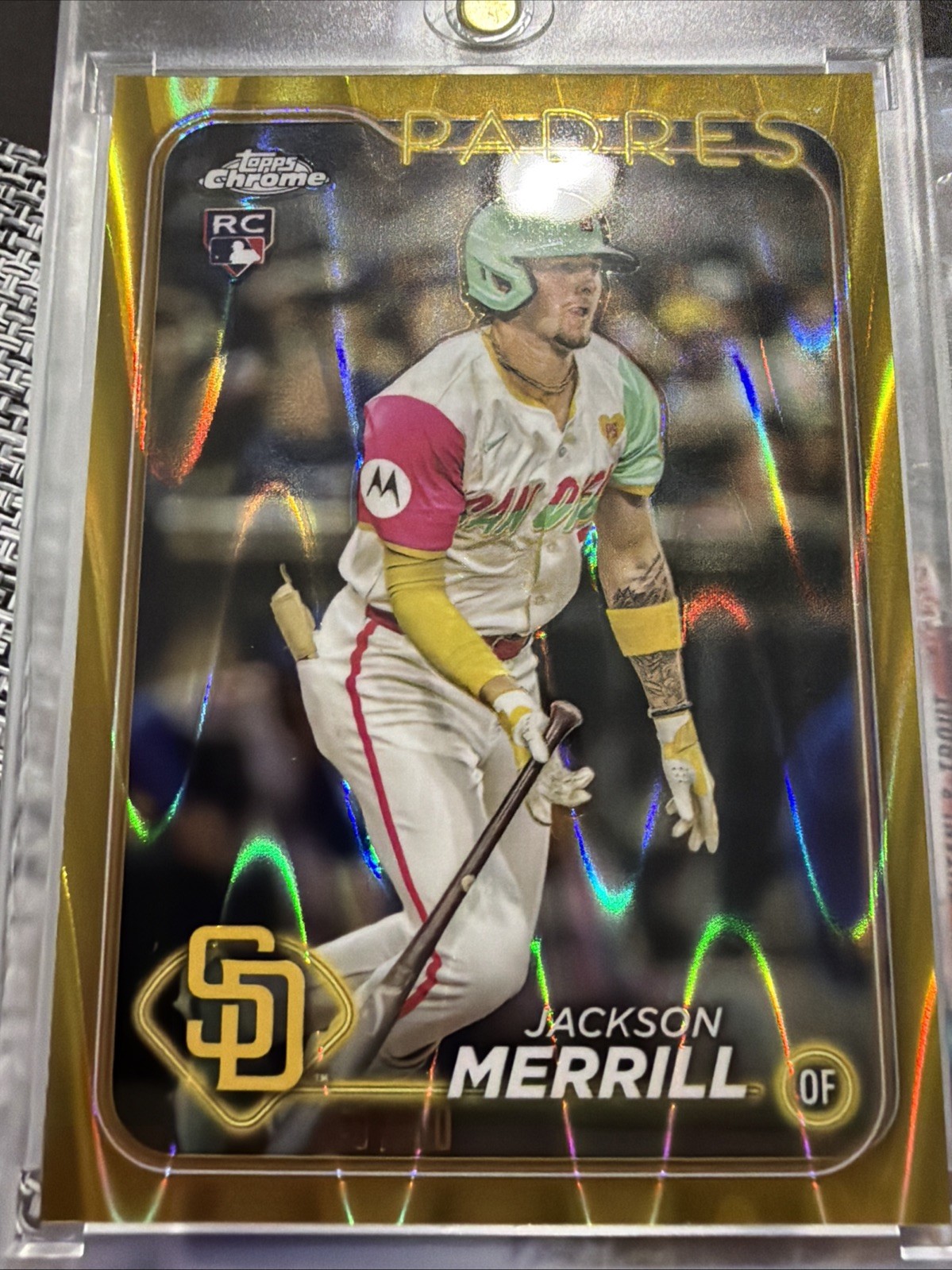 2024 Topps Chrome - Jackson Merrill #207 Gold RayWave Refractor /50 (RC)