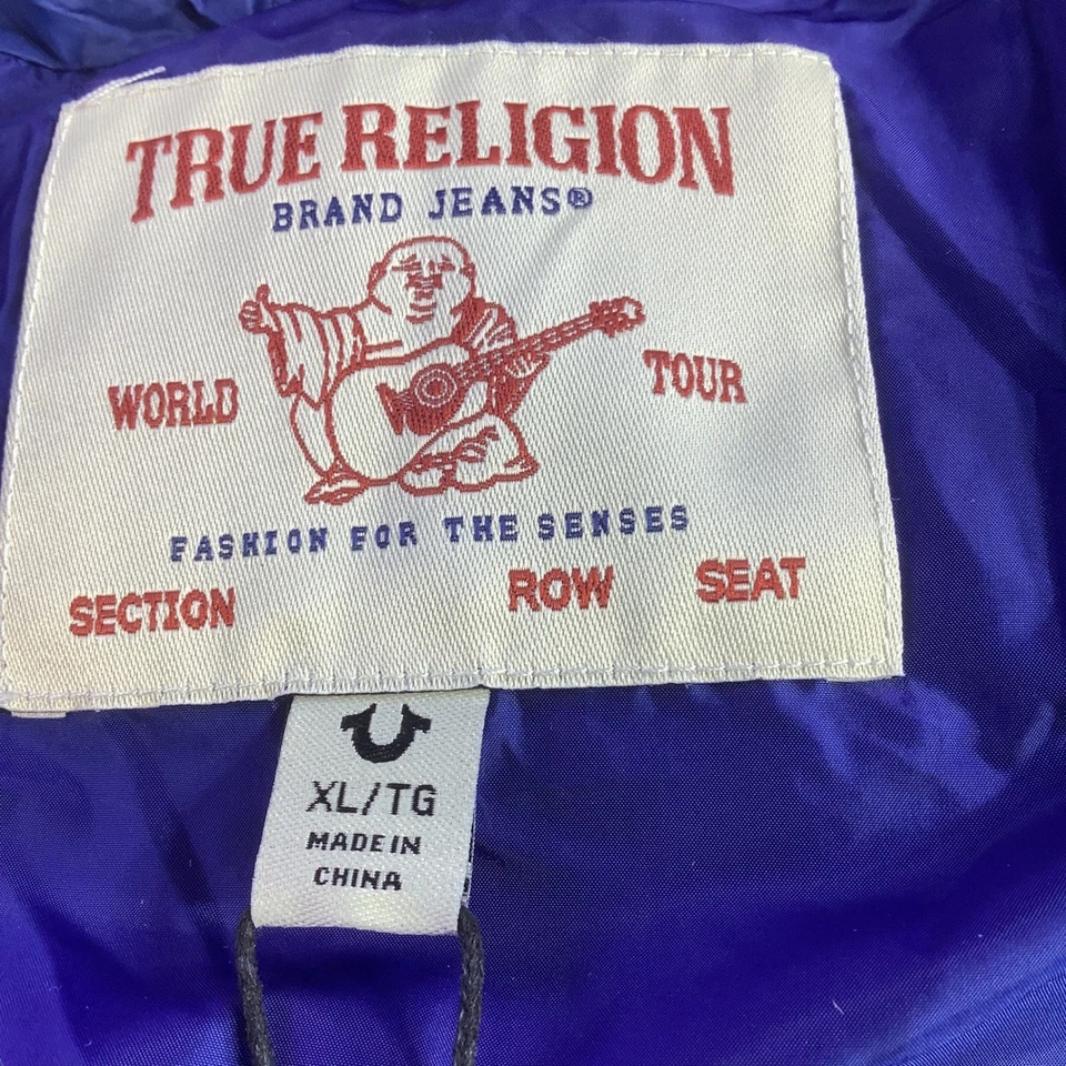 Chaqueta acolchada True Religion para mujer azul con capucha talla XL NUEVA CON ETIQUETAS Foto 4 de 4
