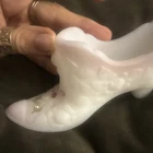 VTG Fenton Signed, Hand Painted, Shoe, Pink & Purple Rhinestones, BEAUTIFUL!!!