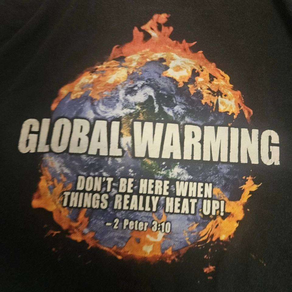 Camisa Kerusso Adulto 2XL Negra Cristiana Calentamiento Global Camiseta Manga Corta  Foto 4 de 4