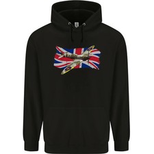 Sudadera con capucha para niños Supermarine Spitfire with the Union Jack