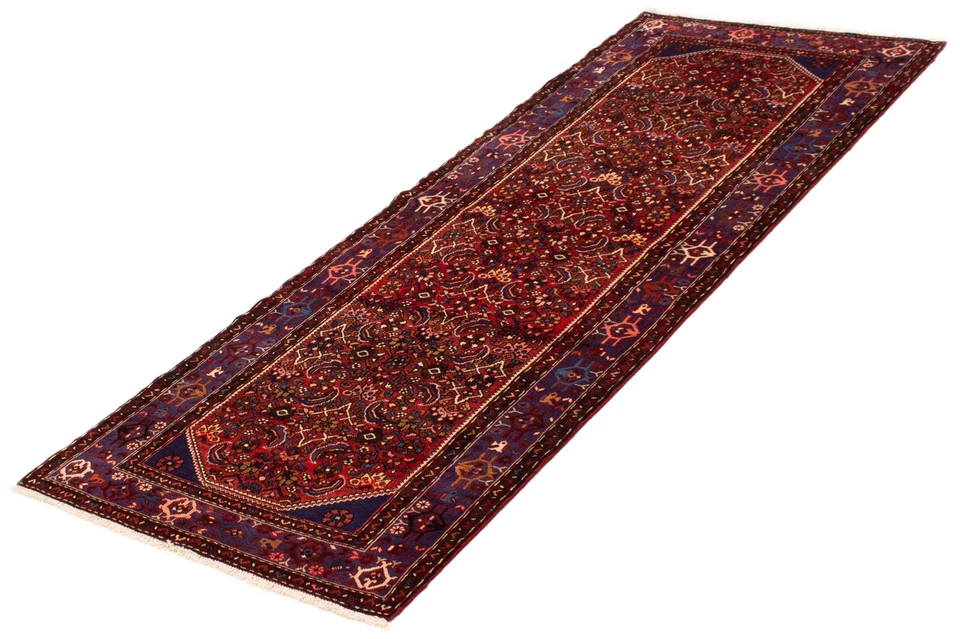 3'8" x 9'10" Vintage Hand-knotted Runner Rug Traditional Oriental Wool Carpet - Image 4 of 4