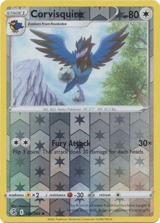 CORVISQUIRE 220/264 FUSION STRIKE POKEMON (REVERSE HOLO, NM)