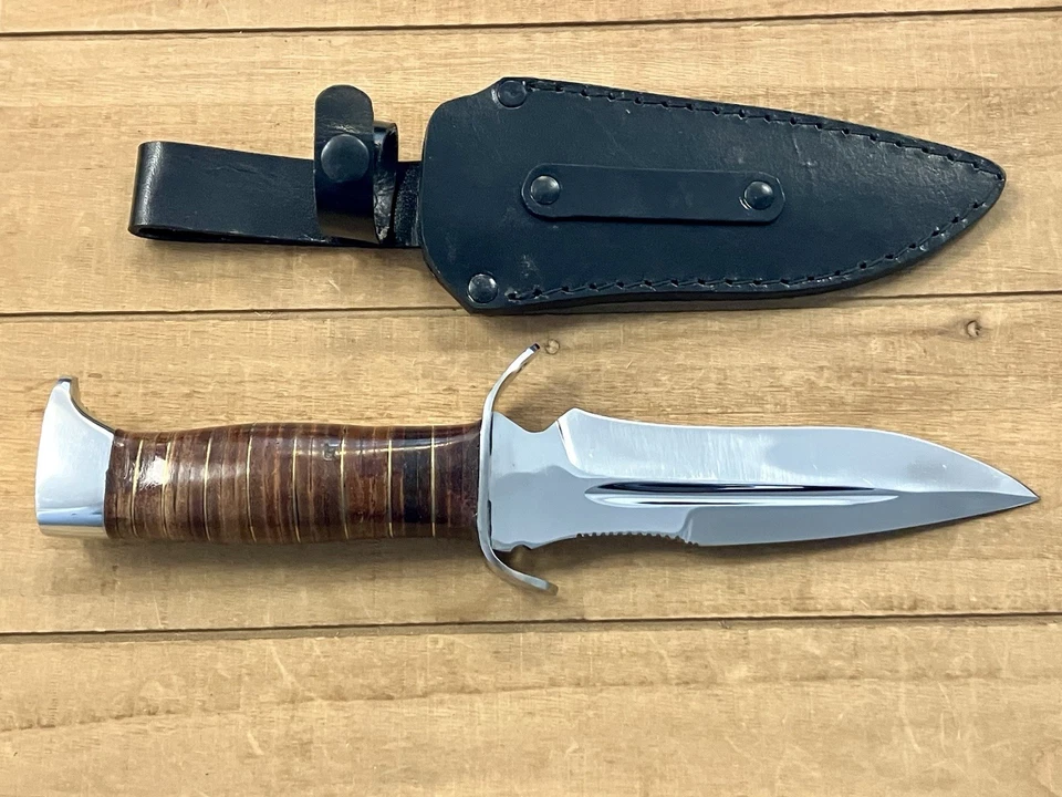Безымянный заказной кожаный антитеррористический тактический боевой русский нож ручной работы ФСБ - Изображение 4 из 4