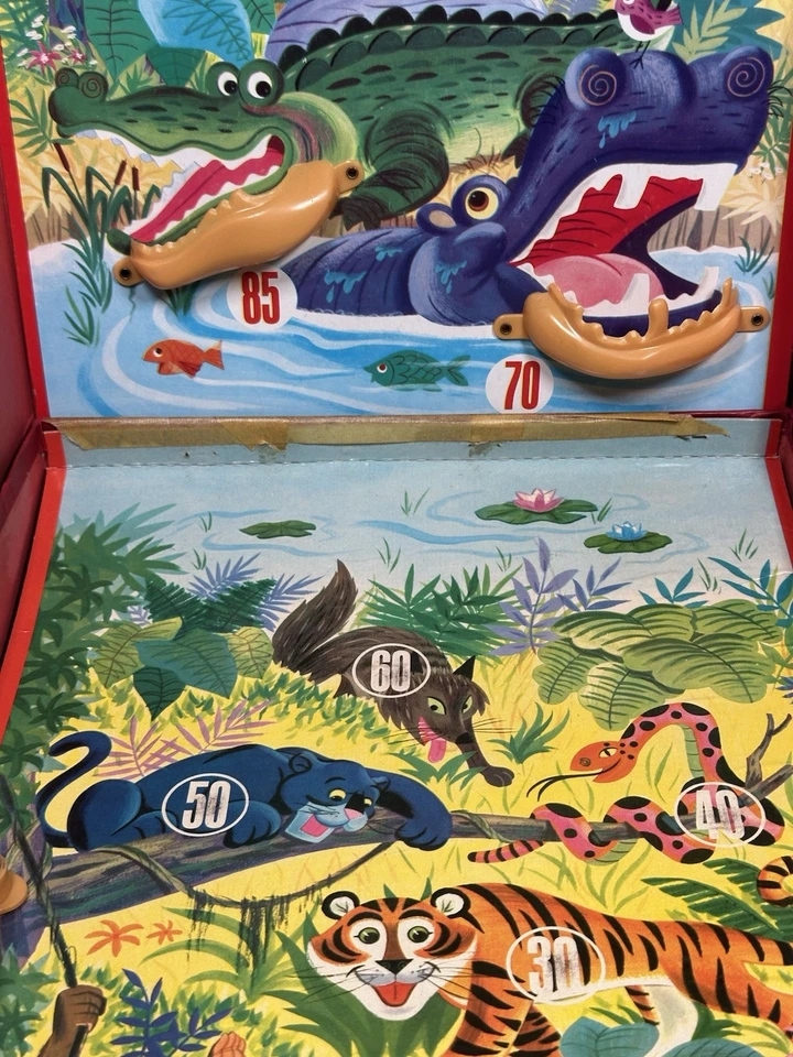 Vintage 1968 JUNGLE FUN Magnetic Flip Action Game Transogram Made In USA - Image 3 of 4