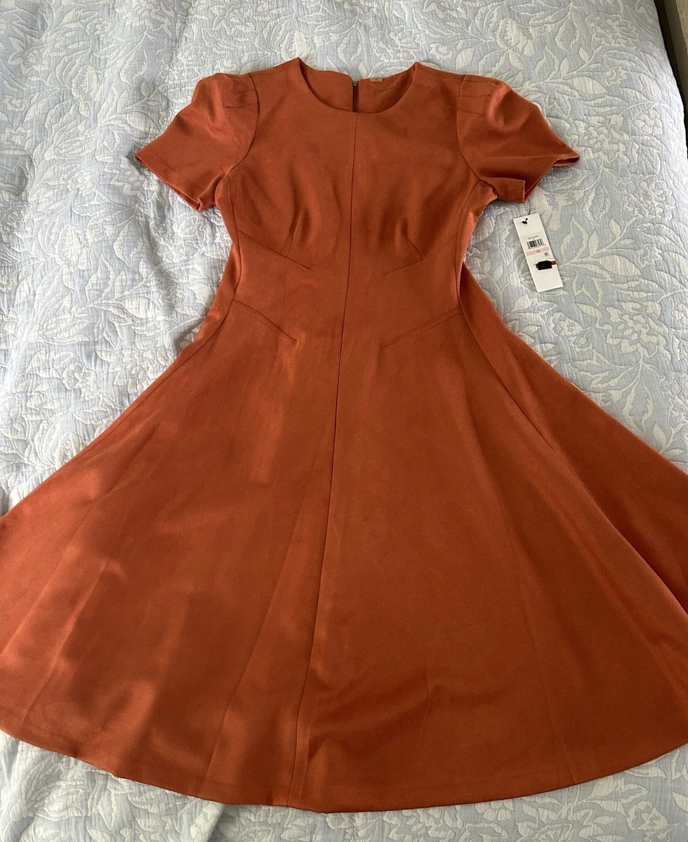 orange suede dress W.A.Y Wonderful & Young Short Sleeve Suede Dress In Tawny Orange Medium