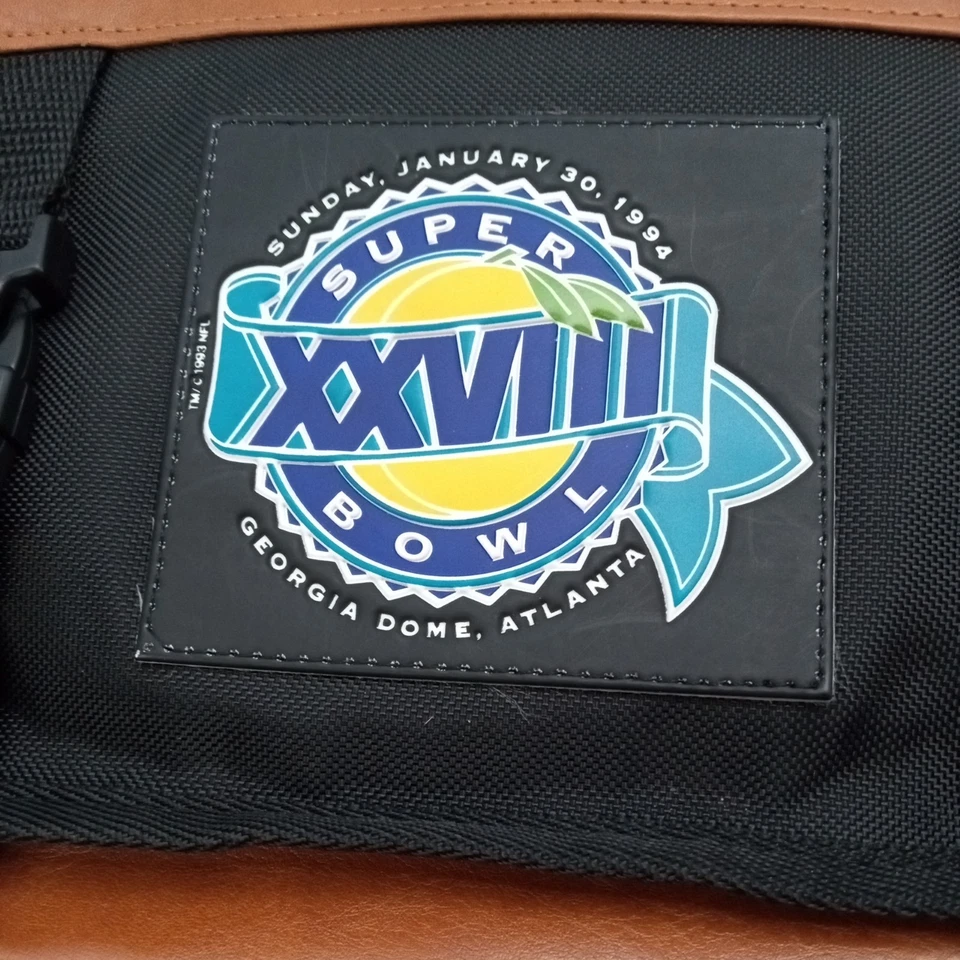 BOLSA DE LONA SUPER BOWL 28 NFL PRENSA DE MEDIOS BOLSA DE COMPUTADORA BILLETES DE VAQUEROS Foto 2 de 4
