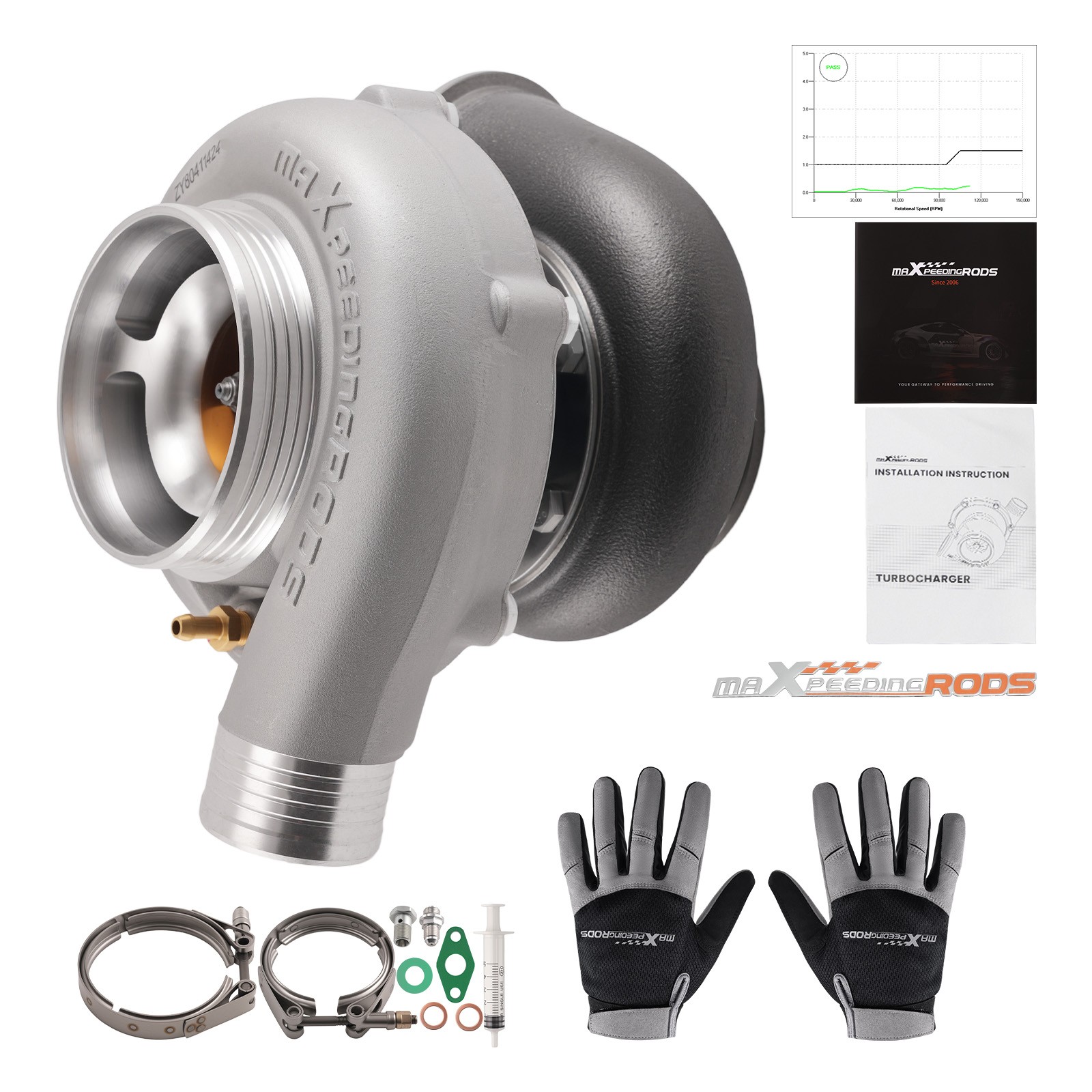 500BHP Billet Ball Bearing Turbo Turbocharger GT3071 V-band Flange A/R 0.82 0.63