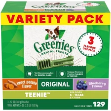  Greenies Dog Treats - 3x12oz Sweet Potato/Original/Blueberry Flavors