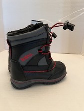 Size 7 unisex toddler black  red trim waterproof snow boots by TOTES