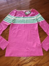 NEW Women's S Lilly Pulitzer Maria Boatneck Sweater Capri Pink Worth Stripe NWT