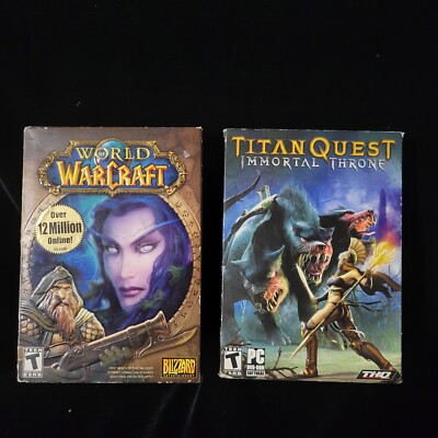 Lot Of 2 Vintage PC Games World Of WARCRAFT & Titan Quest Immortal Throne