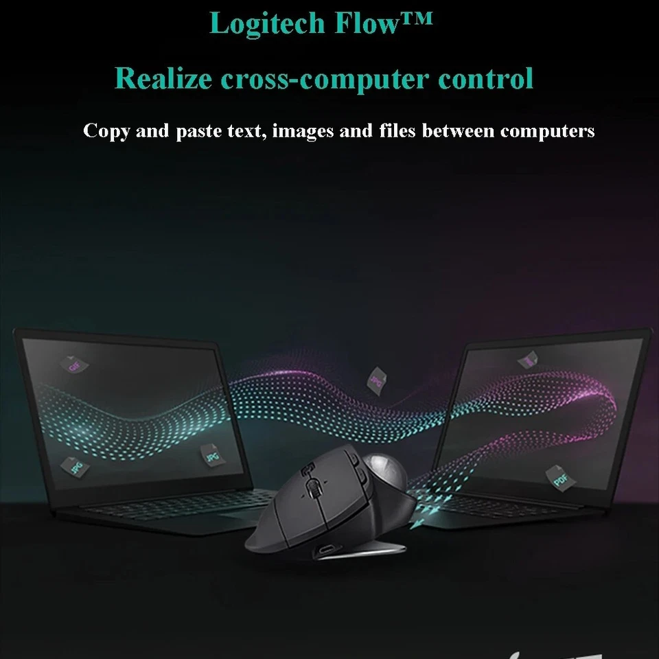 LOGITECH Wireless Mouse MX Ergo Bluetooth Optical Mice 2.4GHz USB Receiver PC AU - Image 2 of 4