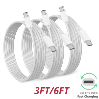 USB C to USB C Cable Type C Fast Charger Charging Cord 3/6FT For Macbook Samsung