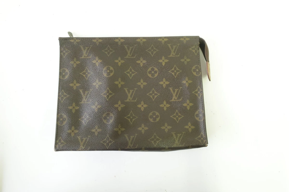 Authentic Louis Vuitton Monogram Trousse Toilette 28 Cosmetic Bag Clutch