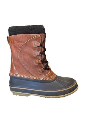 L.L. Bean Snow Boots Tumbled Leather Insulated Waterproof Women s Size 7