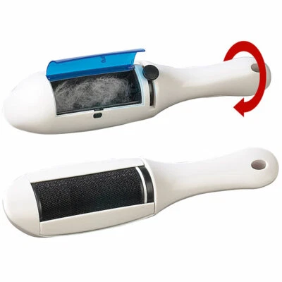 infactory Selbstreinigende Anti-Fussel-Bürste für Textilien, mit Schmutzbehälter