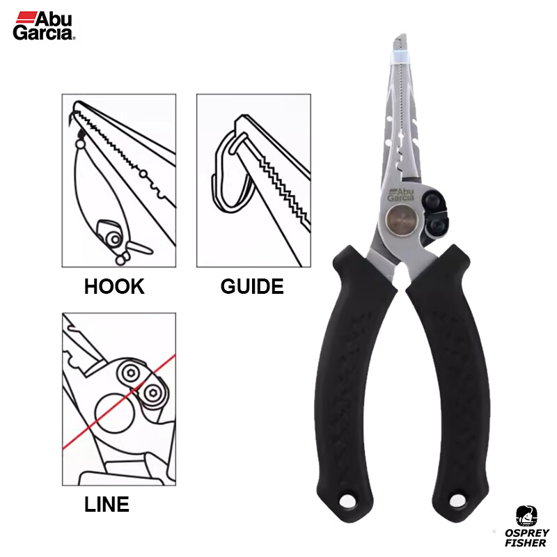 Abu Garcia Stainless Steel Fishing Plier Hook Remover  Line Cutter Fish Tackle