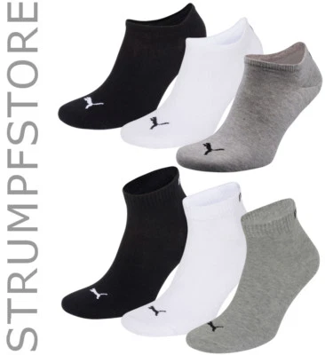 PUMA Socken Sneaker Quarter Sport 3 Paar Damen Herren grau weiß schwarz (882) - Bild 1 von 4