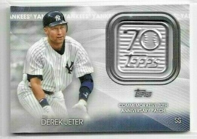 Derek Jeter 2021 Topps Series One 70th Anniversary Commemorative Logo Patch Card