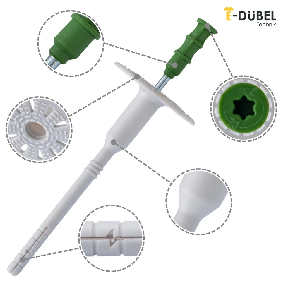 Tassello isolante Ø8 mm tassello piatto con mandrino in metallo tassello a vite WKTHERM-S WDVS - Immagine 2 di 4