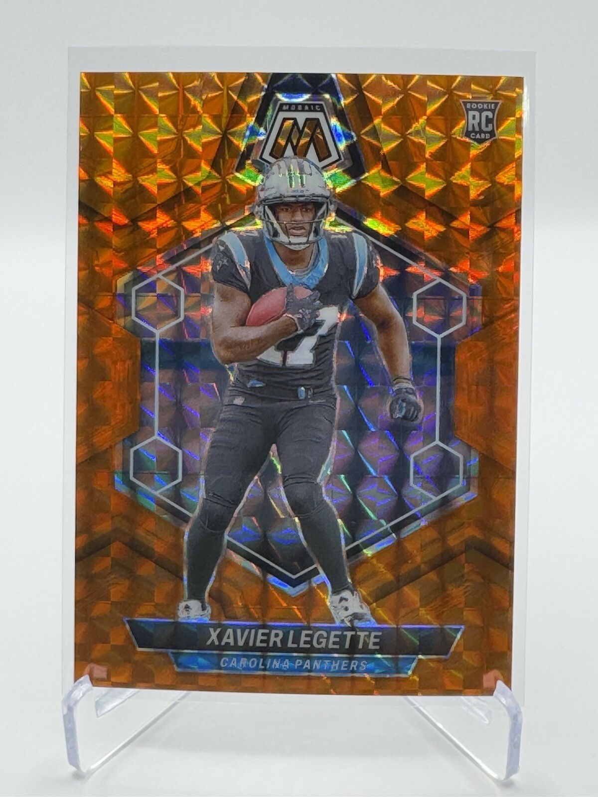 2024 Panini Mosaic - Xavier Legette Orange Mosaic Prizm #332 /199 (RC) Panthers
