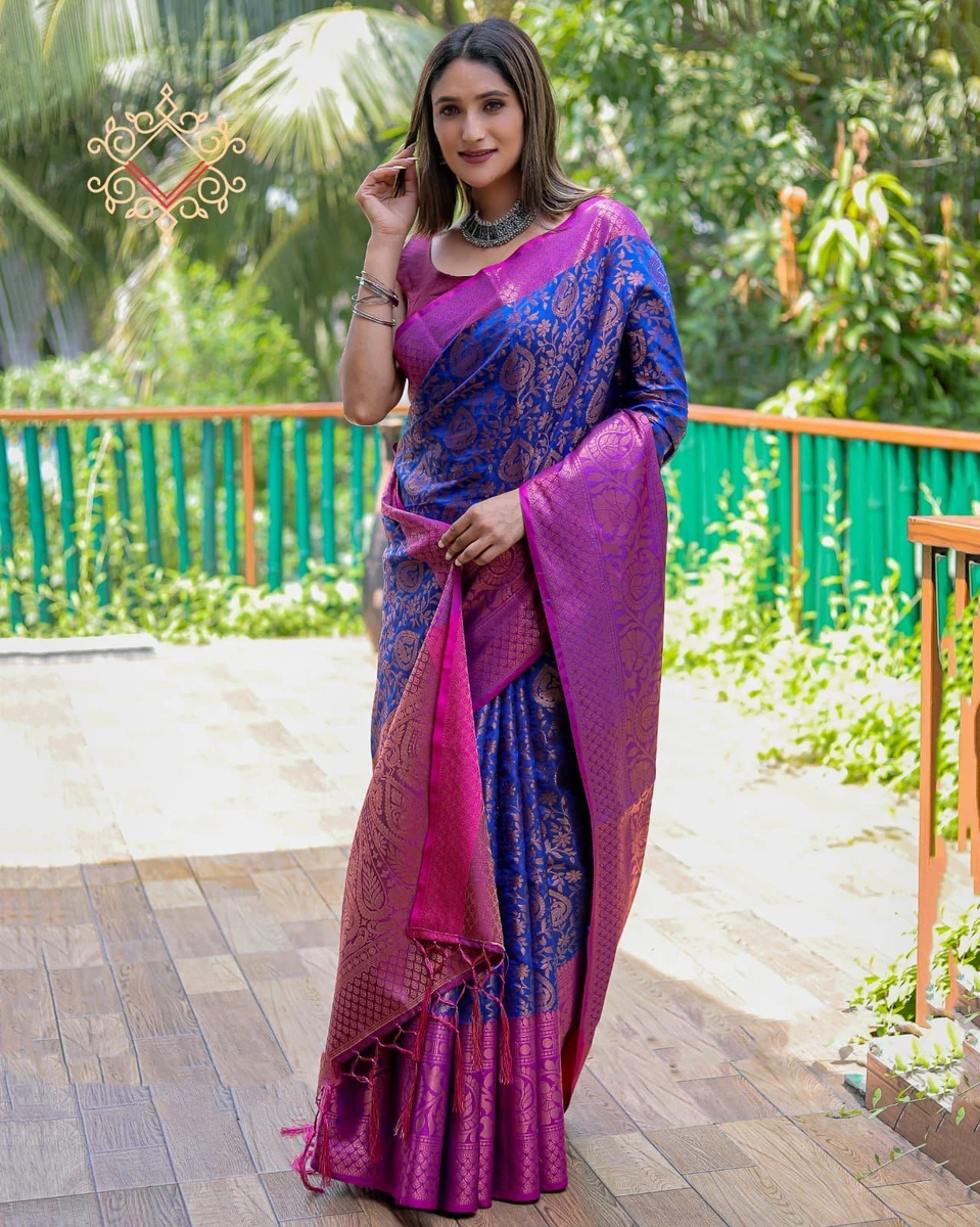 Pure Silk Saree With Original Kubera Pattu Weaving Handloom Zari With Rich  Pallu And Tassels With Running Blouse - Urban Libaas