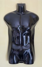 MANICHINO NERO BUSTO ABBIGLIAMENTO UOMO SAGOMA CON GANCIO MERCATINI SHOP