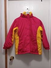 L.L. Bean Pink  Yellow Winter Jacket Thinsulate Insulation Girls Size 10/12