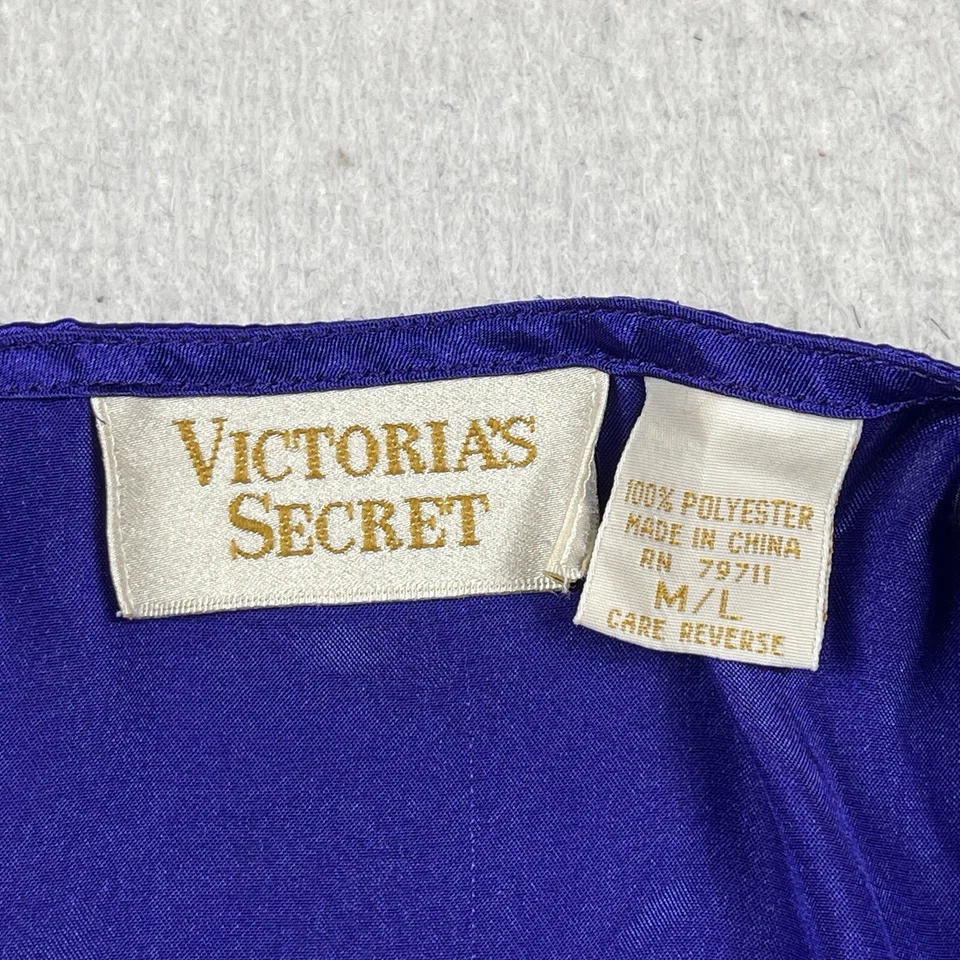 Victoria's Secret Shirt Womens M/L Sheer Vintage Y2K 90s Nightgown Satin - Image 3 of 4