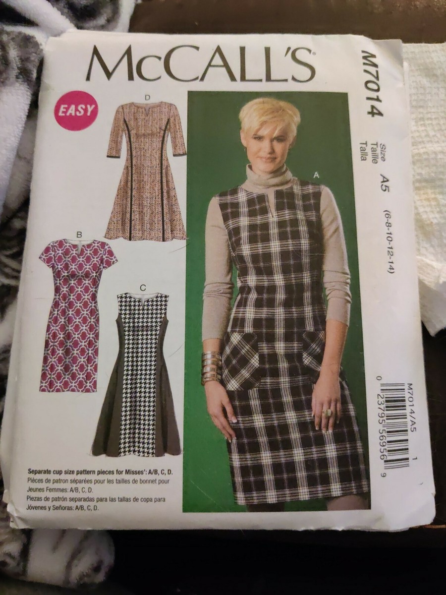 Mccall's Patterns M7014 Misses' Dresses, A5 (6-8-10-12-14)