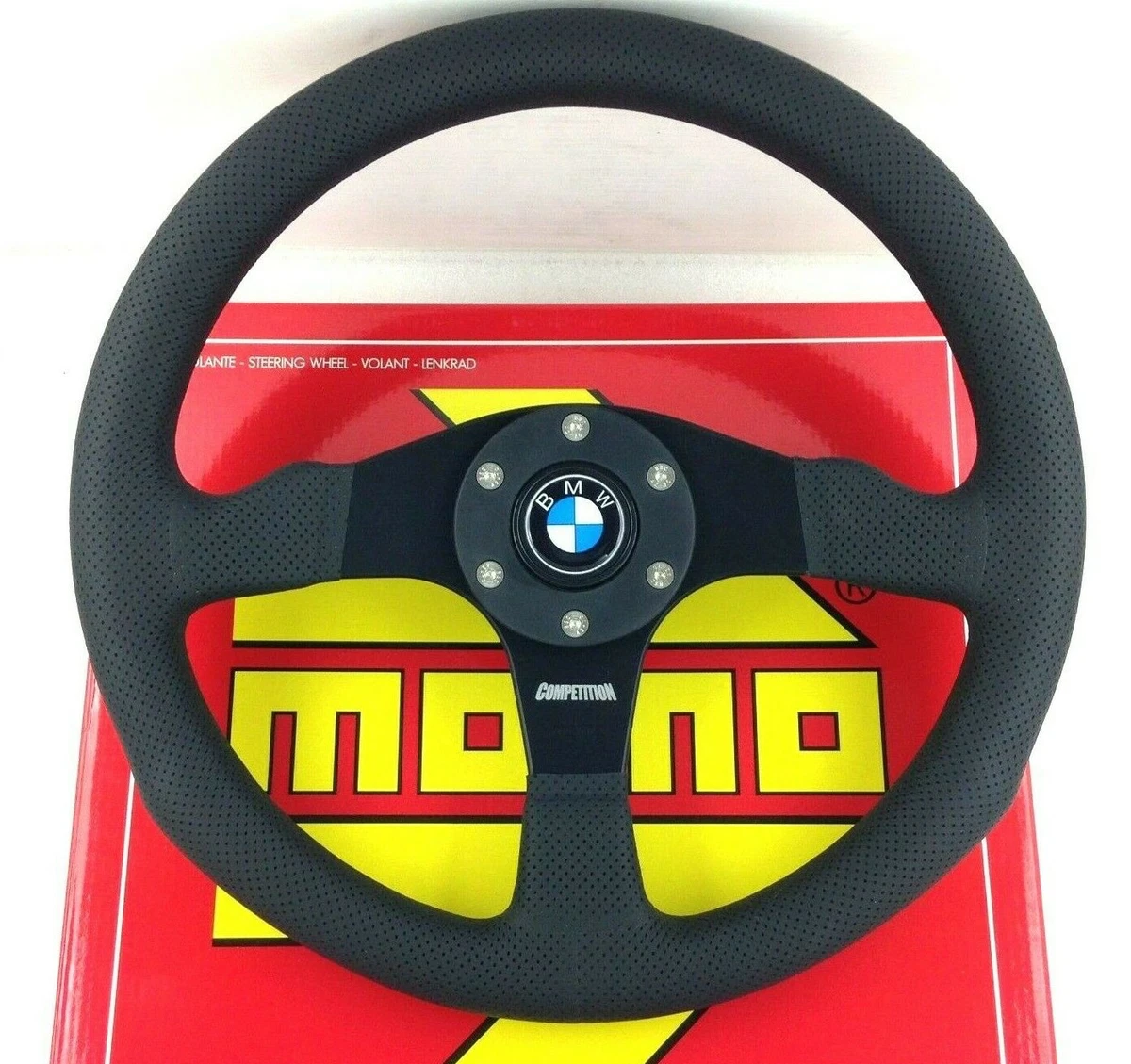 Genuine Momo Competition 350mm steering wheel. BMW horn. 3 5 6 7 series etc.